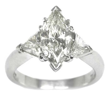 1.01ct Marquise Cut Diamond Platinum Engagement Ring | New York Estate ...