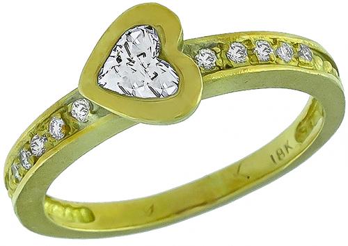 Heart Shape Diamond 18k Yellow Gold Ring