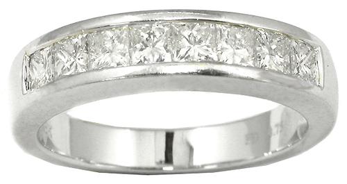 0.50ct Princess Cut Diamond 18k White Gold Wedding Band