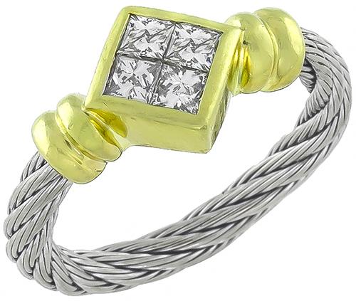 Princess Cut Diamond 18k Gold Ring