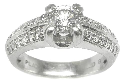 Magma Diamond Platinum Engagement Ring 