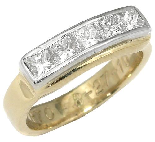 0.60ct Diamond 14k Yellow and White Gold Wedding Band