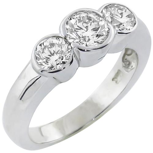 0.74ct GIA Certfied Round Diamond 18K White Gold Anniversary Ring