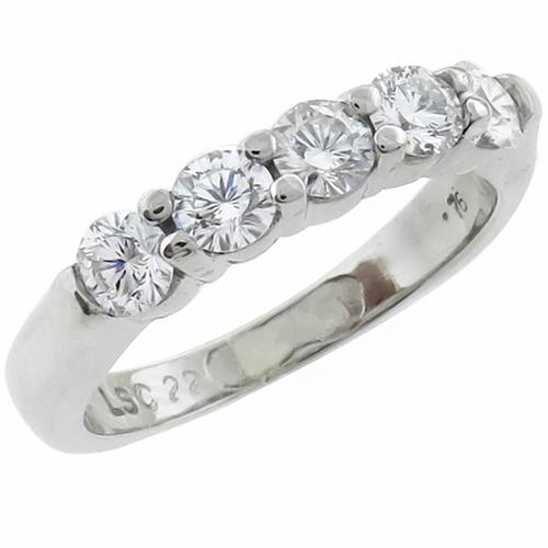 0.76ct Special Round Brilliant Diamond Platinum  18k White  Gold Wedding Band