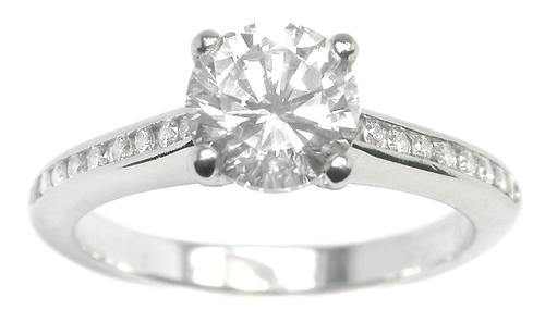 Vintage Diamond Platinum Engagement Ring .89ct GIA Certified