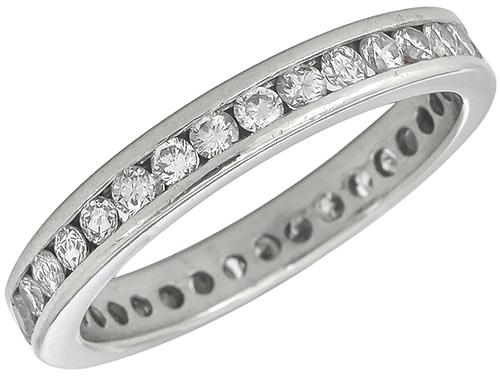 Round Cut Diamond Platinum Wedding Band