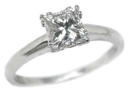 GIA Certified Diamond Platinum Engagement Ring