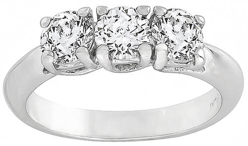 Round Cut Diamond Platinum Anniversary Ring