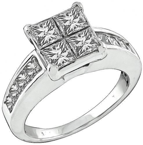 Princess Cut Diamond 14k White Gold Ring