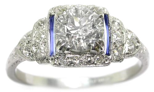 Vitage Platinum Engagement Ring GIA Certified