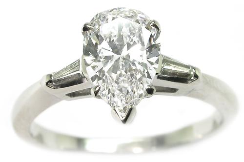 GIA Certified Pear Shape Diamond Engagement Ring