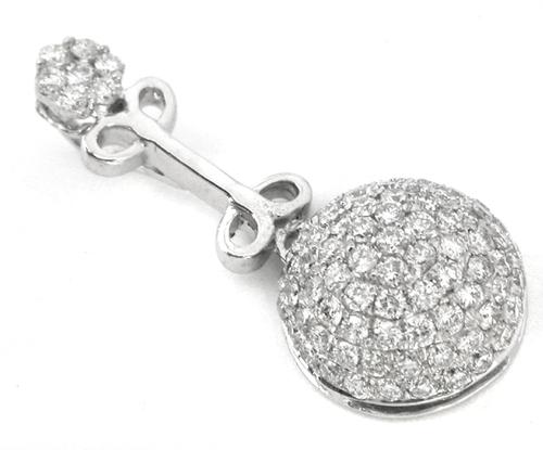 1.10ct Diamond  14k White Gold Bombe Pendant