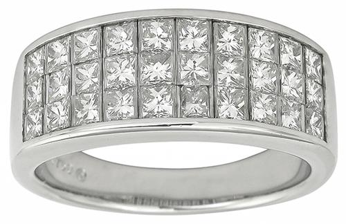 Princess Cut Diamond 18k White Gold Ring