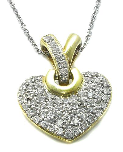 1.35ct Diamond  18k Gold Heart Pendant