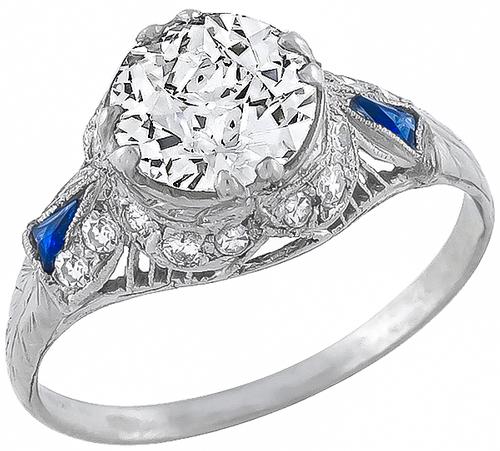 Edwardian 1.47ct Diamond Platinum Engagement Ring