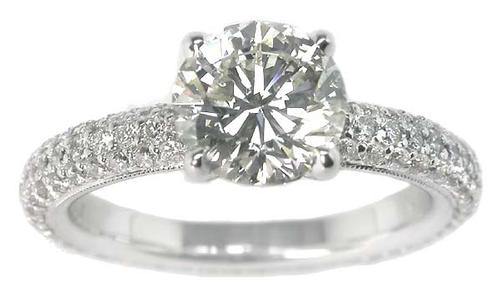 White Gold Diamond Engagement Ring GIA Certified