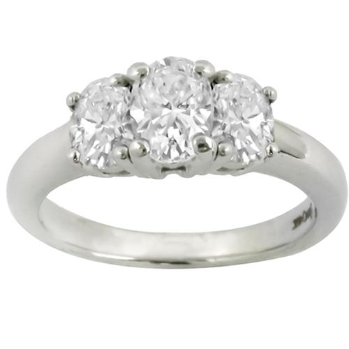 Oval Cut Diamond 14k White Gold Anniversary Ring