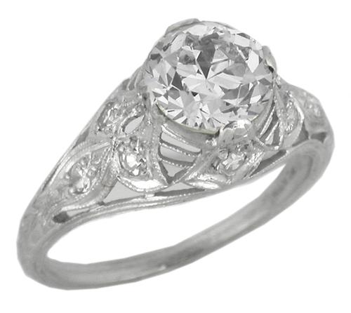 1.69ct Old European Diamond Platinum Engagement Ring