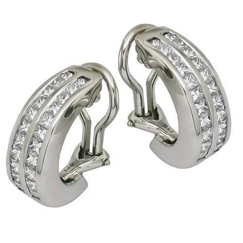 Princess Cut Diamond 14k White Gold Earrings