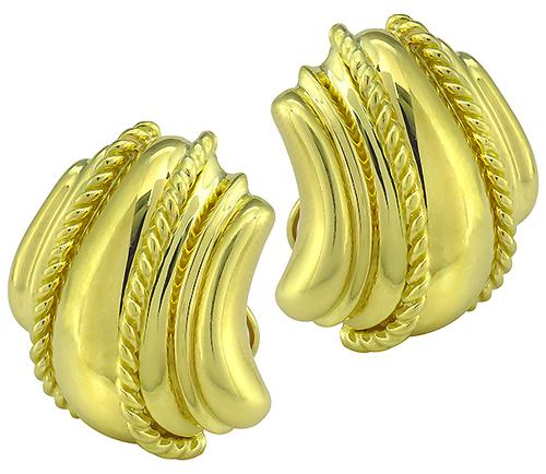 Estate 18k Yellow Gold Earrings