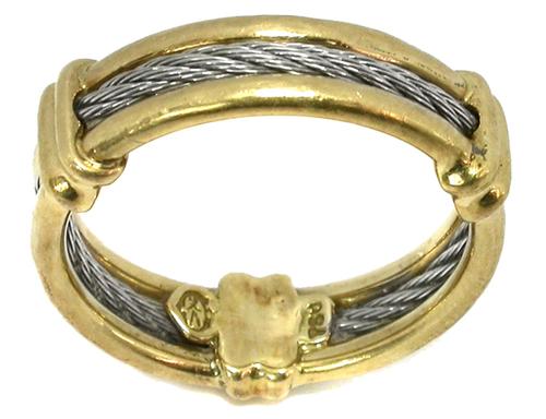 18k Yellow Gold and  Silver  Band