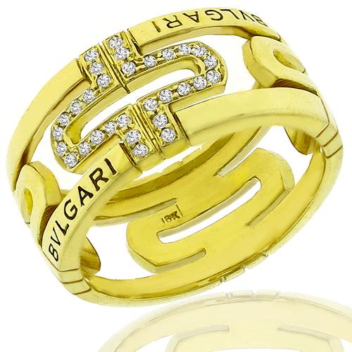 Bvlgari  Diamond Gold Open Ring | Israel Rose