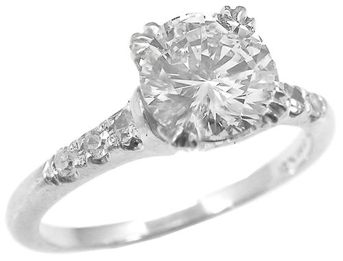 Antique 1.00ct Diamond Platinum Engagement Ring GIA Certified