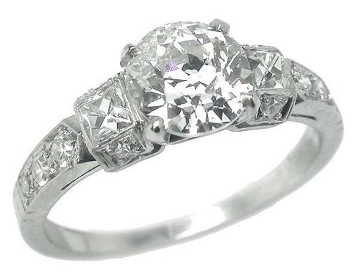 Antique Platinum Engagement Ring GIA Certified