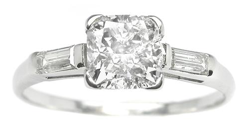 GIA Certified Estate Diamond Plat. Engagement