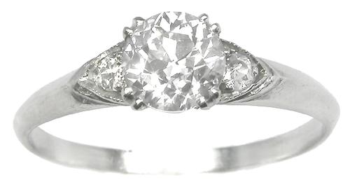 Antique Diamond Platinum Engagement Ring