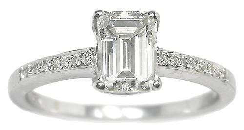 GIA Certified Emerald Cut Diamond Engagement Ring