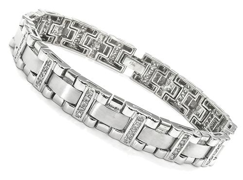 2.10ct Round Diamond 14k White Gold Bracelet