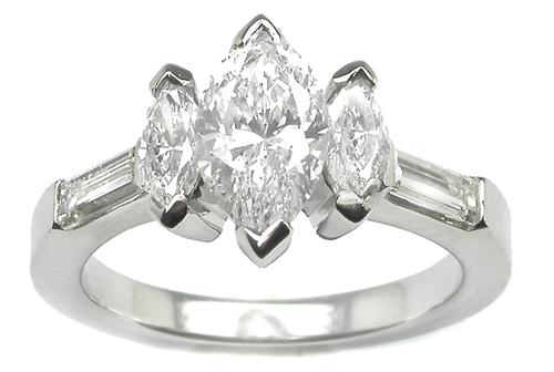 GIA Certified Marquise Cut Diamond Engagement Ring