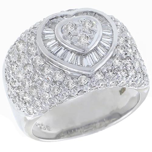 2.00ct Round & Baguette Cut Diamond 18k White Gold Ring 