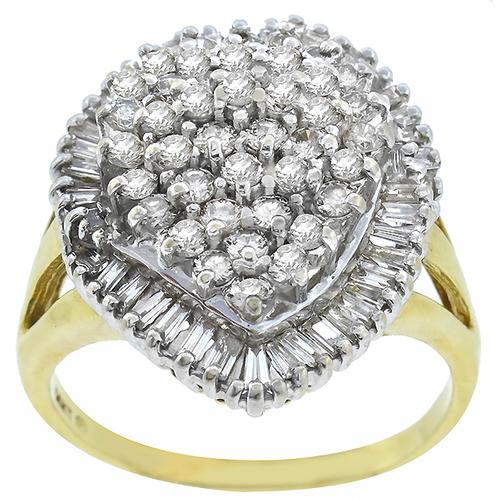 14k diamond on sale cluster ring