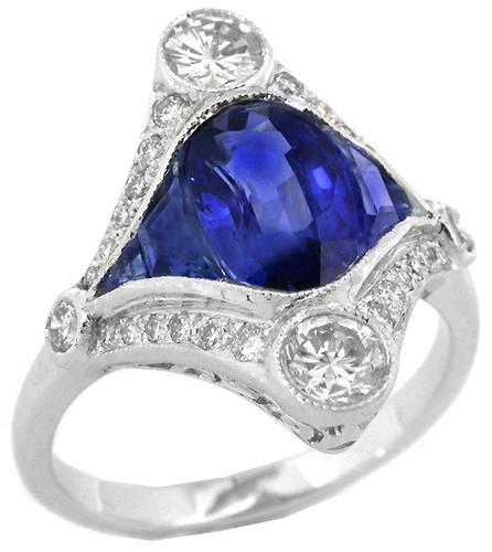 2.80ct Ceylon Sapphire 0.78ct Diamond 18k White Gold Ring