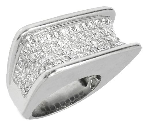 3.44ct  Diamond Cluster 14k White Gold  Ring