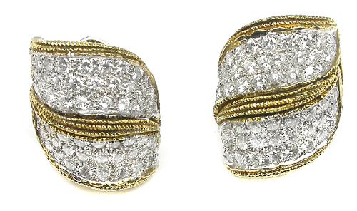 Round Cut Diamond 14k Yellow Gold Earrings