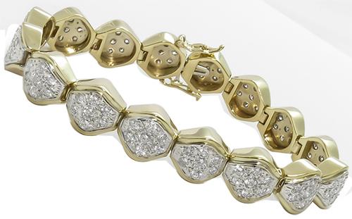 4.50ct Round Cut Diamond 14k Yellow Gold Bracelet