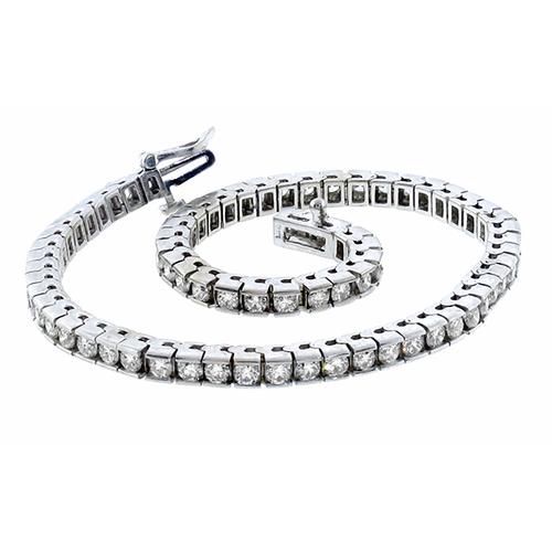 4.50ct Round Cut Diamond 14k White Gold Tennis Bracelet