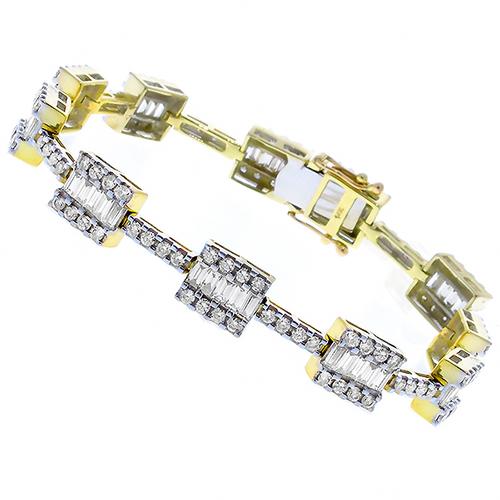 5.00ct Round Cut Diamond 14k White Gold Bracelet