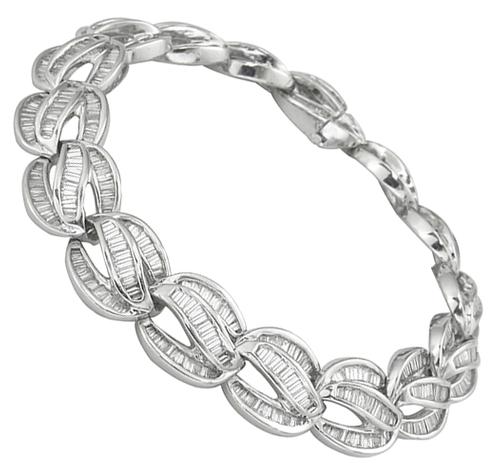 7.00ct Baguette Diamond 14k White Gold Bracelet