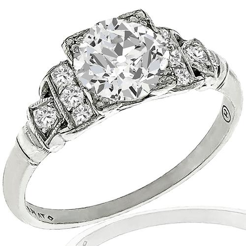 GIA 0.93ct Diamond Platinum Engagement Ring