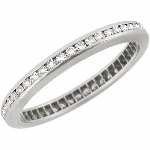 Antique 0.80ct Diamond Eternity Wedding Band | New York Estate Jewelry