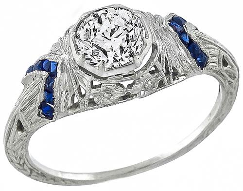 GIA Certified Diamond 18k White Gold Engagement Ring