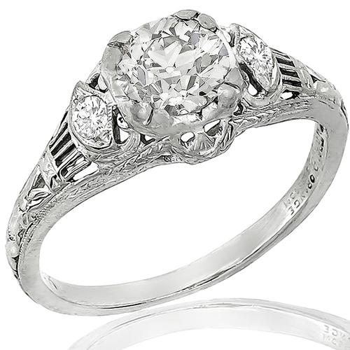 Traub Orange Blossom Diamond Platinum Engagement Ring