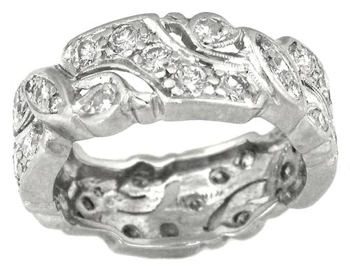 Antique 0.70ct Diamond Platinum Wedding Band