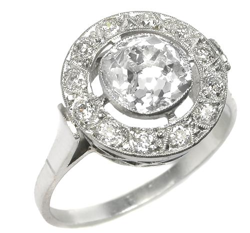 Antique Diamond Platinum Ring