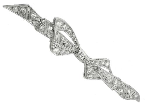 Art Deco 2.70ct Diamond Platinum Pin