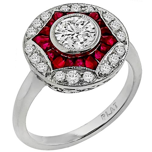 Antique Inspired Diamond Ruby Ring